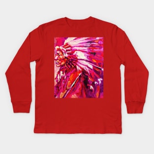 Indian Chief Kids Long Sleeve T-Shirt